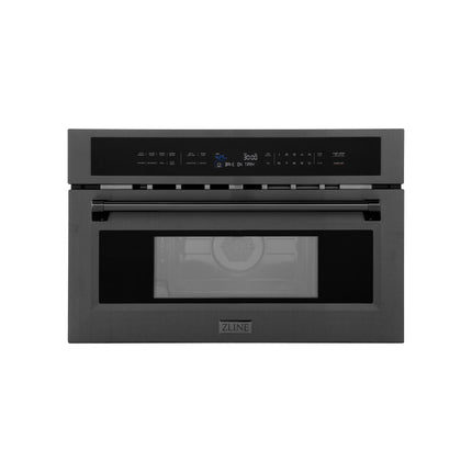 ZLINE 30” 1.6 cu ft. Built-in Convection Microwave Oven in Black Stainless Steel with Speed and Sensor Cooking (MWO-30-BS)