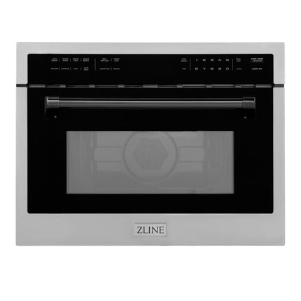 ZLINE Autograph Edition 24" 1.6 cu ft. Built-in Convection Microwave Oven in Stainless Steel and Matte Black Accents (MWOZ-24-MB)