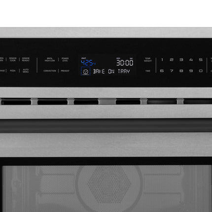ZLINE Autograph Edition 30 in. 1.6 cu ft. Built-in Convection Microwave Oven in Satin Stainless Steel and Matte Black Accents (MWOZ-30-SS-MB)