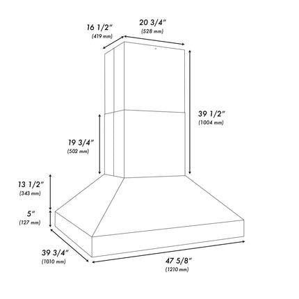 ZLINE 48 in. Island Mount Outdoor Grill Hood (GOi1-48)