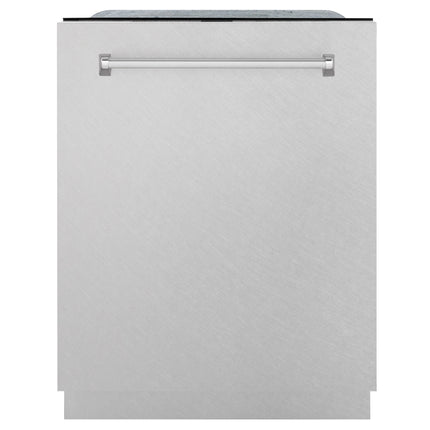 ZLINE 24 in. Monument Series 3rd Rack Top Touch Control Dishwasher with Satin Stainless Steel Panel and Stainless Steel Tub, 45dBa (DWMT-SN-24)