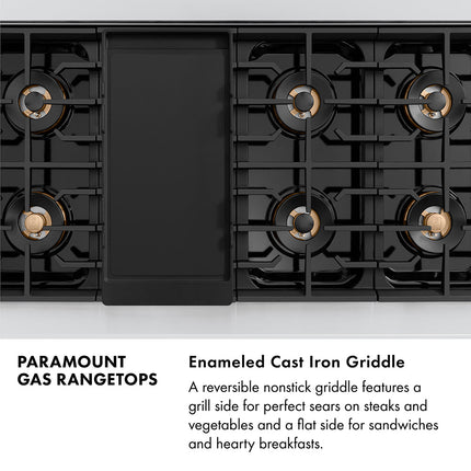 ZLINE Autograph Edition 48 in. Paramount Gas Rangetop with 8 Burner DuoPro™ Cooktop in Stainless Steel and Polished Gold Accents (PSRTZ-48-G)