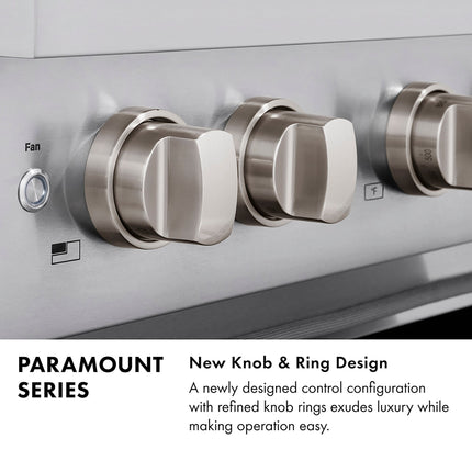 ZLINE 48 in. 6.7 cu. ft. Paramount Dual Fuel Range with 8 Burner DuoPro™ Cooktop and Dual Ovens in Satin Stainless Steel with Black Matte Doors (PSDRS-BLM-48)