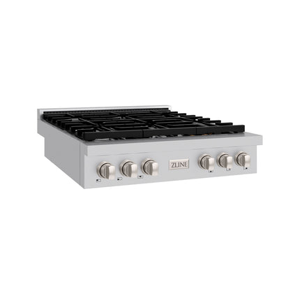 ZLINE 36 in. Paramount Gas Rangetop with 6 Burners and Porcelain Cooktop in Stainless Steel (SRT36)