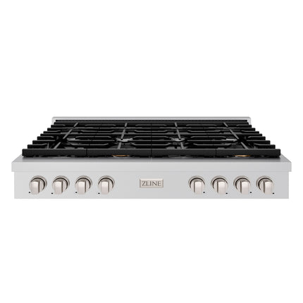 ZLINE 48 in. Paramount Gas Rangetop with 8 Burners and Porcelain Cooktop in Stainless Steel (SRT48)