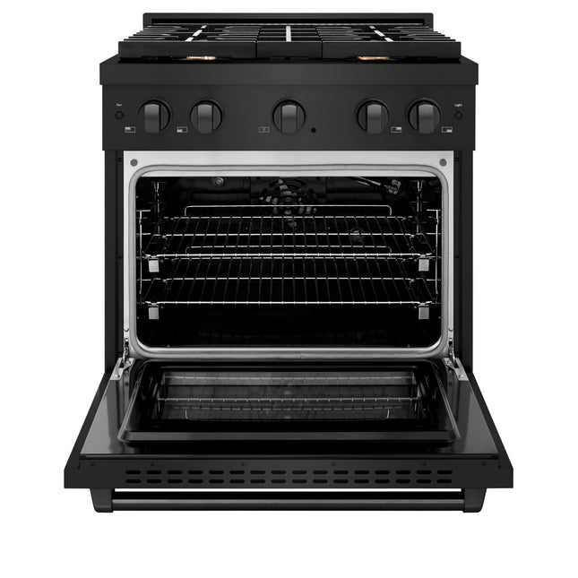 ZLINE 36 in. 5.2 cu. ft. Paramount Gas Range with Convection Gas Oven in Black Stainless Steel with 6 Brass Burners (SGRB-BR-36)