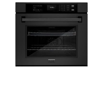 ZLINE 30 in. Professional True Convection Single Wall Oven with Air Fry and Self Clean in Black Stainless Steel (WASB-30)