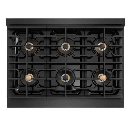 ZLINE 36 in. Paramount Gas Rangetop with 6 Burner DuoPro™ Cooktop in Black Satin Stainless Steel (PSRTBS-36)