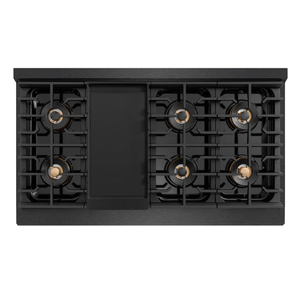 ZLINE 48 in. Paramount Gas Rangetop with 8 Burner DuoPro™ Cooktop in Black Satin Stainless Steel (PSRTBS-48)