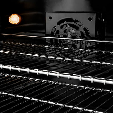 ZLINE Autograph Edition 36 in. 5.2 cu. ft. Paramount Dual Fuel Range with 6 Burner DuoPro™ Cooktop and Electric Convection Oven in Black Stainless Steel with Polished Gold Helix Handle and Accents (PSDRBZ-36-KG)