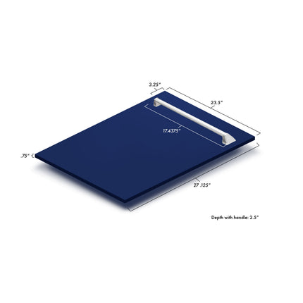 ZLINE 24" Tallac Tall Tub Dishwasher Panel in Blue Gloss with Traditional Handle (DPV-BG-24)