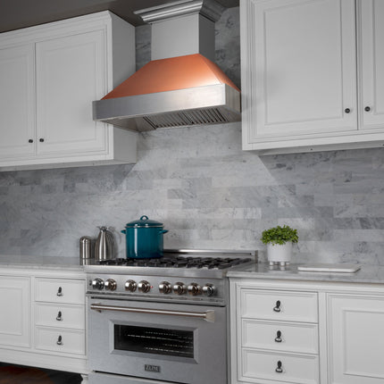 30" Ducted Fingerprint Resistant Stainless Steel Range Hood with Copper Shell (8654C-30)
