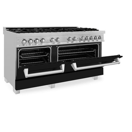 ZLINE 30 in. 4.0 cu. ft. Legacy Dual Fuel Range with 4 Burner Gas Cooktop and Electric Convection Oven in Satin Stainless Steel and Blue Matte Door (RAS-BM-30)