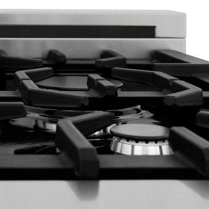 ZLINE 30 in. 4.0 cu. ft. Legacy Dual Fuel Range with 4 Burner Gas Cooktop and Electric Convection Oven in Satin Stainless Steel (RAS-SN-30)