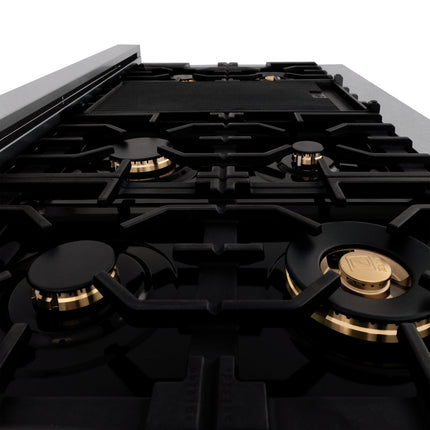 ZLINE 60 in. 7.4 cu. ft. Legacy Dual Fuel Range with Gas Cooktop and 2 Electric Convection Ovens in Satin Stainless Steel with 8 Brass Burners (RAS-SN-BR-60)