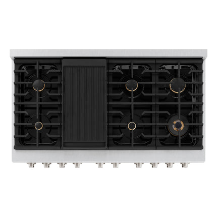 ZLINE 48 in. 6.7 cu. ft. Paramount Double Oven Dual Fuel Range in Satin Stainless Steel with 8 Brass Burners (SDRS-BR-48)