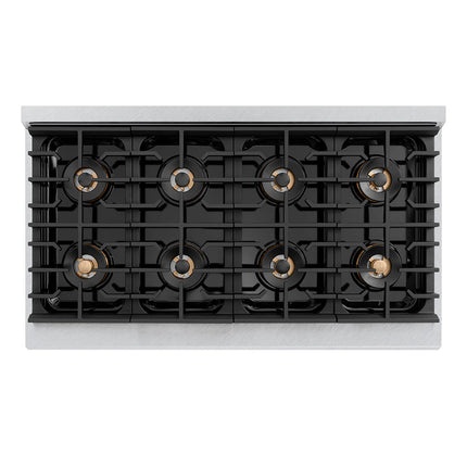 ZLINE 48 in. 6.7 cu. ft. Paramount Dual Fuel Range with 8 Burner DuoPro™ Cooktop and Dual Ovens in Satin Stainless Steel (PSDRS-48)