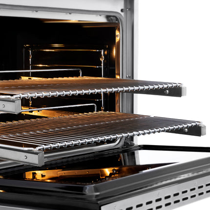 ZLINE Autograph Edition 36 in. 5.2 cu. ft. Paramount Dual Fuel Range with 6 Burner DuoPro™ Cooktop and Electric Convection Oven in Satin Stainless Steel and Champagne Bronze Accents (PSDRSZ-36-CB)