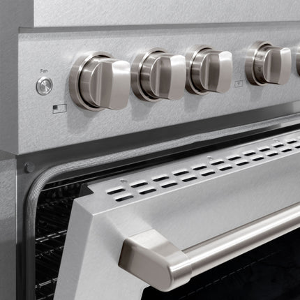 ZLINE 36 in. 5.2 cu. ft. Paramount Gas Range with Convection Gas Oven in Satin Stainless Steel with 6 Brass Burners (SGRS-BR-36)