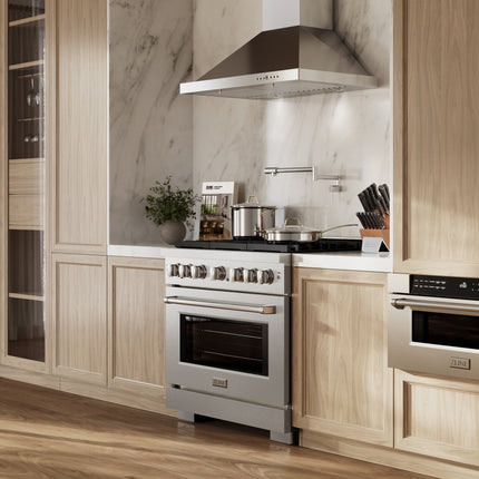 ZLINE 36 in. 5.2 cu. ft. Paramount Gas Range with Convection Gas Oven in Satin Stainless Steel with 6 Brass Burners (SGRS-BR-36)