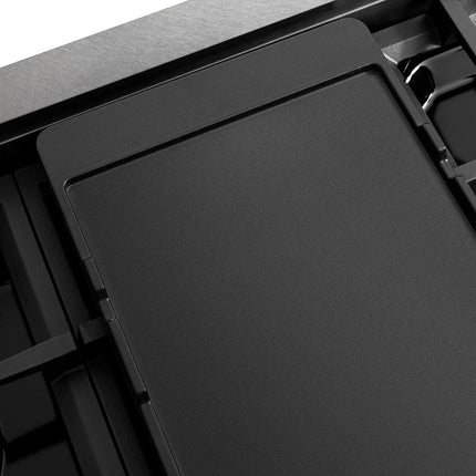 ZLINE Autograph Edition 48 in. 6.7 cu. ft. Paramount Dual Fuel Range with 8 Burner DuoPro™ Cooktop and Dual Ovens in Satin Stainless Steel with Black Matte Doors and Champagne Bronze Accents (PSDRSZ-BLM48-CB)