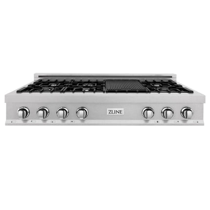 ZLINE 48 in. Legacy Gas Rangetop with 7 Burners and Porcelain Cooktop in Satin Stainless Steel (RTS-48)