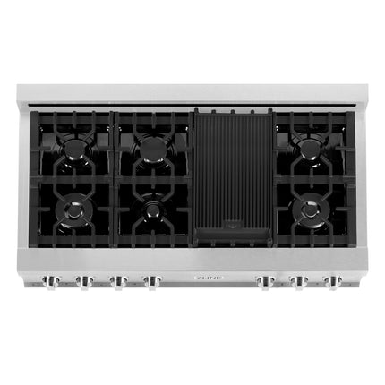 ZLINE 48 in. Legacy Gas Rangetop with 7 Burners and Porcelain Cooktop in Satin Stainless Steel (RTS-48)