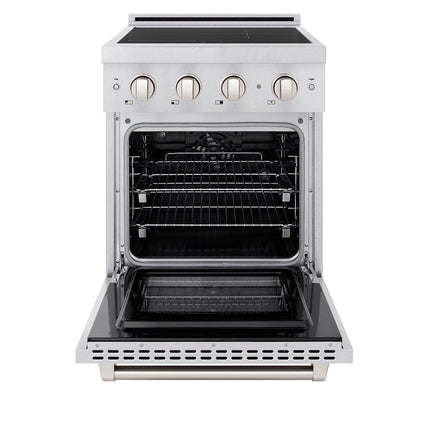 ZLINE 24 in. 3.2 cu. ft. Paramount Induction Range with 3 Element Cooktop and Electric Convection Oven in Satin Stainless Steel (SINRS-24)