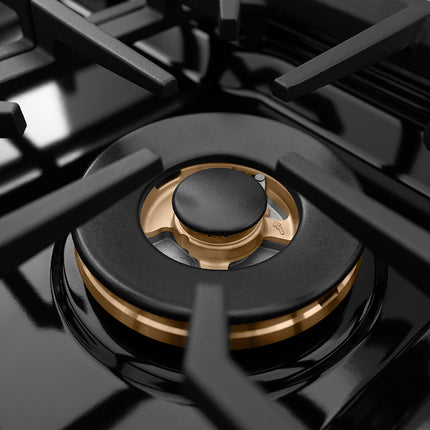 ZLINE Autograph Edition 30 in. Paramount Gas Rangetop with 4 Burner DuoPro™ Cooktop in Satin Stainless Steel and Polished Gold Accents (PSRTSZ-30-G)