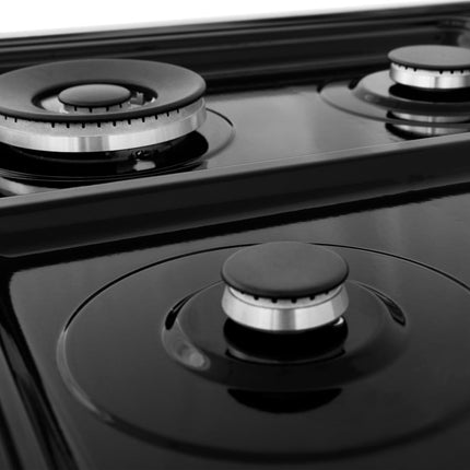 ZLINE 30 in. 4.0 cu. ft. Legacy Dual Fuel Range with 4 Burner Gas Cooktop and Electric Convection Oven in Stainless Steel and Black Matte Door (RA-BLM-30)