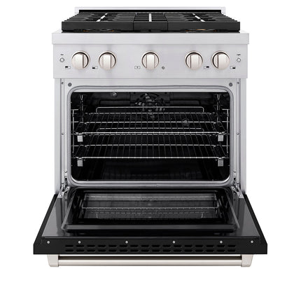 ZLINE 30 in. 4.2 cu. ft. Paramount Dual Fuel Range with 4 Burner DuoPro™ Cooktop and Electric Convection Oven with Black Matte Door (PSDR-BLM-30)