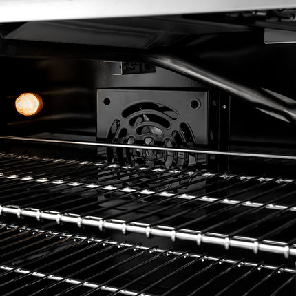 ZLINE Autograph Edition 48 in. 6.7 cu. ft. Paramount Double Oven Gas Range with 8 Burner Cooktop in Black Stainless Steel and Polished Gold Helix Handles and Knob Accents (SGRBZ-48-KG)