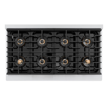ZLINE 48 in. 6.7 cu. ft. Paramount Gas Range with 8 Burner DuoPro™ Cooktop and Dual Ovens with Black Matte Doors (PSGR-BLM-48)