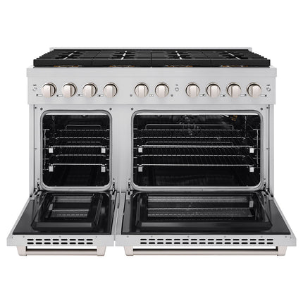 ZLINE 48 in. 6.7 cu. ft. Paramount Gas Range with 8 Burner DuoPro™ Cooktop and Dual Ovens in Stainless Steel (PSGR48)