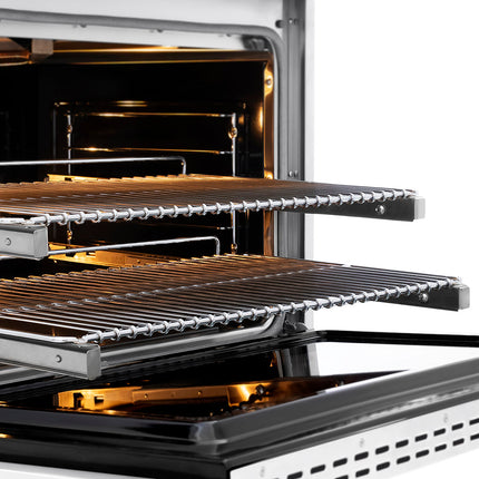 ZLINE Autograph Edition 36 in. 5.2 cu. ft. Paramount Gas Range with 6 Burner DuoPro™ Cooktop and Convection Gas Oven with White Matte Door and Champagne Bronze Accents (PSGRZ-WM-36-CB)