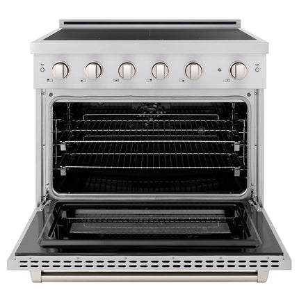 ZLINE 36 in. 5.2 cu. ft. Paramount Induction Range with 5 Element Cooktop and Electric Convection Oven in Stainless Steel (SINR36)