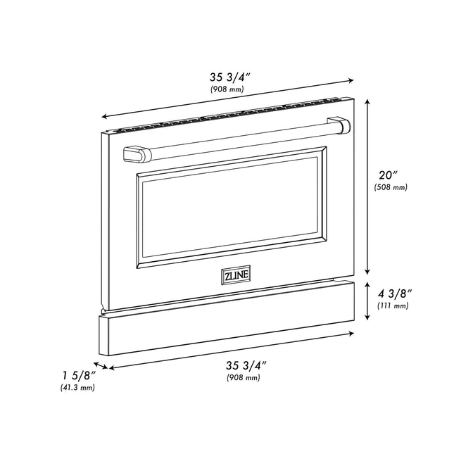 ZLINE 36 in. White Matte Range Door for SGR Models (SR-DR-WM-36)
