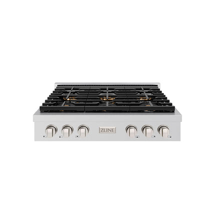 ZLINE 36 in. Paramount Gas Rangetop with 6 Burner DuoPro™ Cooktop in Stainless Steel (PSRT36)