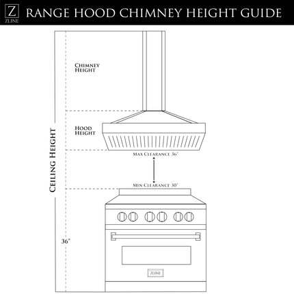 ZLINE 36" Convertible Vent Island Mount Range Hood in Stainless Steel & Glass (GL14i-36)