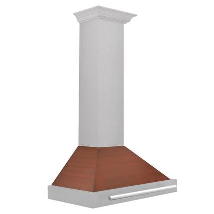ZLINE 30 in. Convertible Fingerprint Resistant Satin Stainless Steel Range Hood with Copper Shell and Stainless Steel Handle (KB4SNX-C-30)