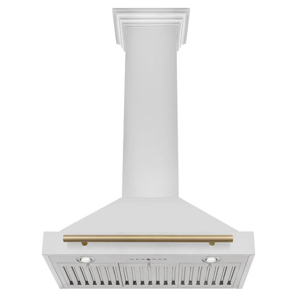 ZLINE 30 in. Autograph Edition Convertible Stainless Steel Range Hood with Stainless Steel Shell and Champagne Bronze Accents (KB4STZ-30-CB)