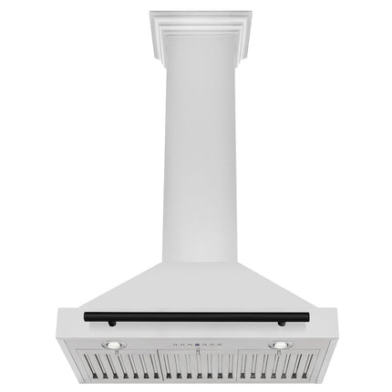 ZLINE 30 in. Autograph Edition Convertible Stainless Steel Range Hood with Stainless Steel Shell and Matte Black Accents (KB4STZ-30-MB)