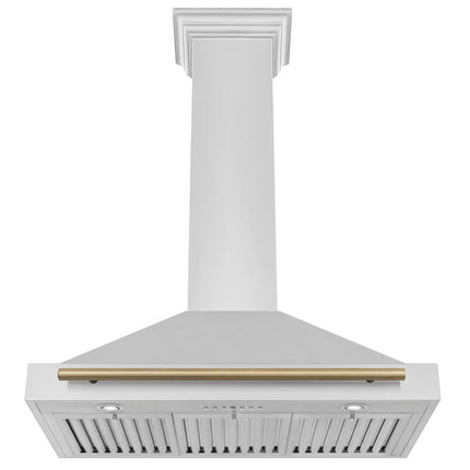 ZLINE 36 in. Autograph Edition Convertible Stainless Steel Range Hood with Stainless Steel Shell and Champagne Bronze Accents (KB4STZ-36-CB)