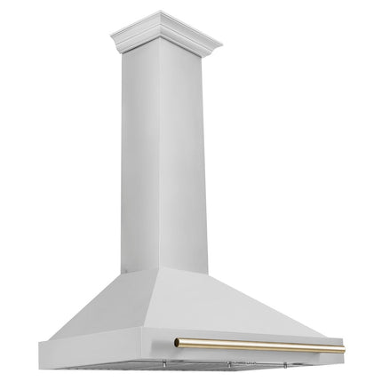 ZLINE 36 in. Autograph Edition Convertible Stainless Steel Range Hood with Stainless Steel Shell and Polished Gold Accents (KB4STZ-36-G)