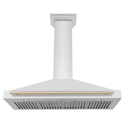 ZLINE 48 in. Autograph Edition Convertible Stainless Steel Range Hood with Stainless Steel Shell and Polished Gold Accents (KB4STZ-48-G)