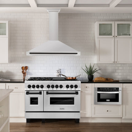ZLINE 48 in. Autograph Edition Convertible Stainless Steel Range Hood with Stainless Steel Shell and Matte Black Accents (KB4STZ-48-MB)