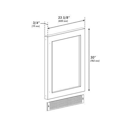 ZLINE 24 in. Touchstone Undercounter Refrigeration Door in Satin Stainless Steel (RPO-SN-24)