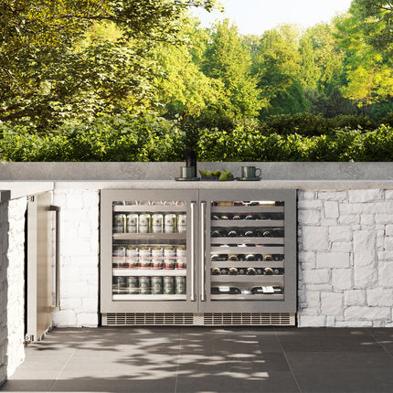 ZLINE 24 in. Touchstone Dual Zone 44 Bottle Wine Cooler with Satin Stainless Steel Glass Door (RWDO-SN-24)