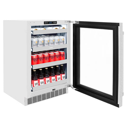 ZLINE 24 in. Touchstone Dual Zone 44 Bottle Wine Cooler with Satin Stainless Steel Glass Door (RWDO-SN-24)