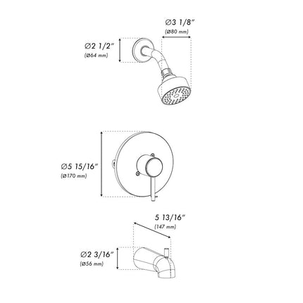 ZLINE Palisades Modern Shower System in Matte Black (RBCN2-SHS-MB)